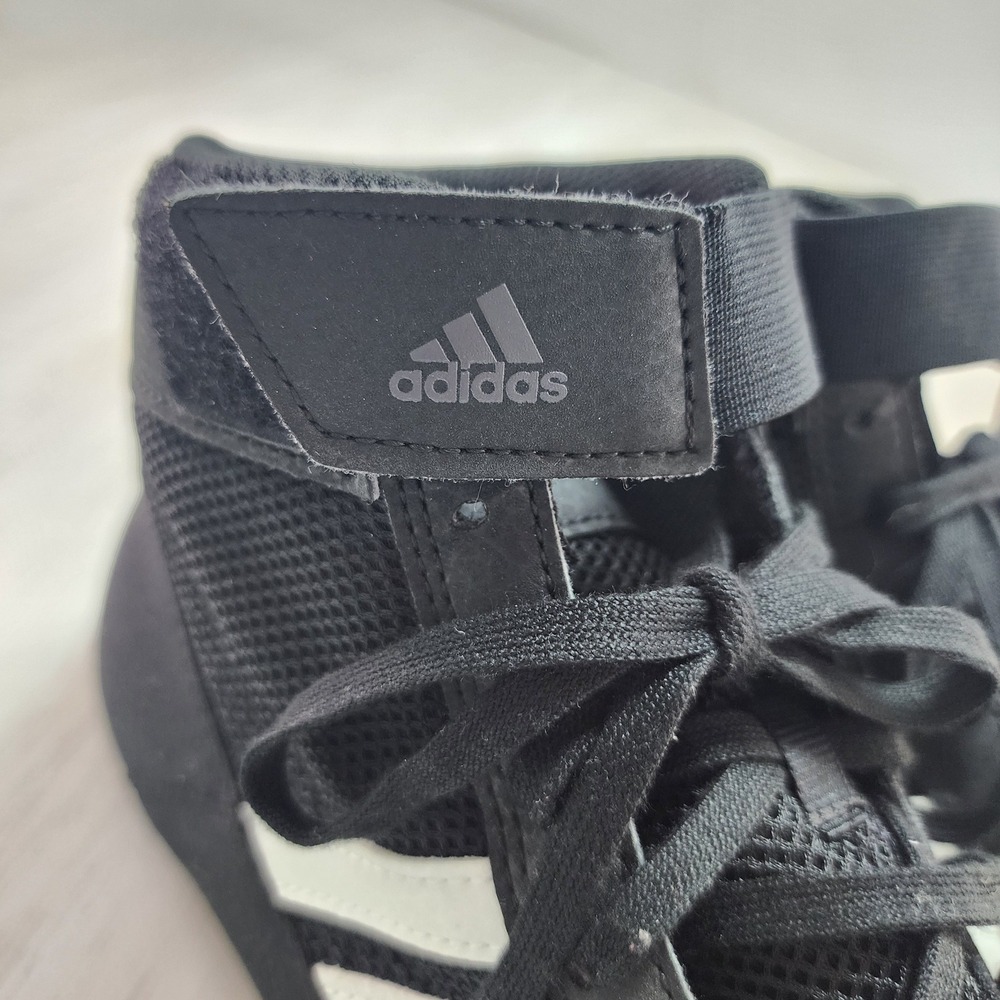 Adidas HVC 2 Wrestling Shoes Men 7.5 Black White Combat AQ3325 Training Boxing - Picture 5 of 7